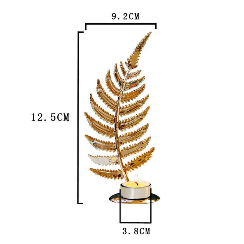 Golden Metal Tabletop Candle Holder