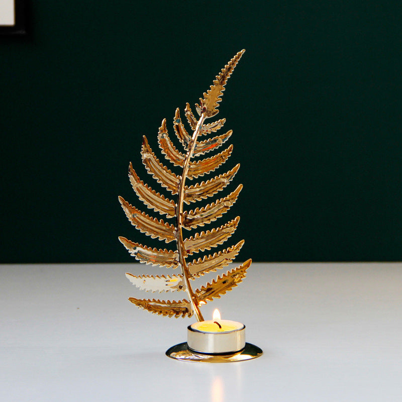 Golden Metal Tabletop Candle Holder