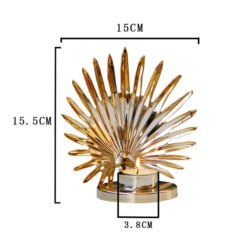 Golden Metal Tabletop Candle Holder