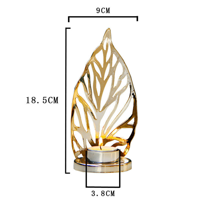 Golden Metal Tabletop Candle Holder