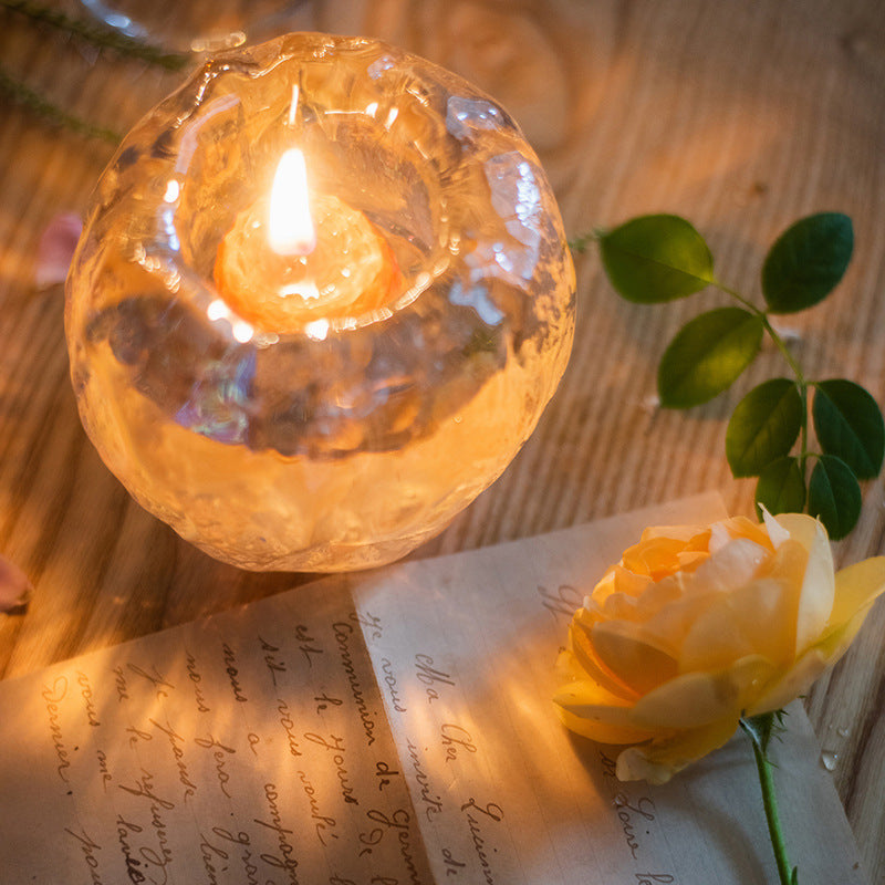 Natural Glass Romantic Candlelight Candle Holder