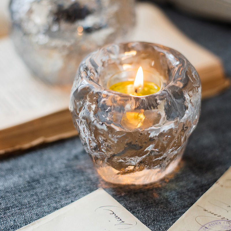 Natural Glass Romantic Candlelight Candle Holder