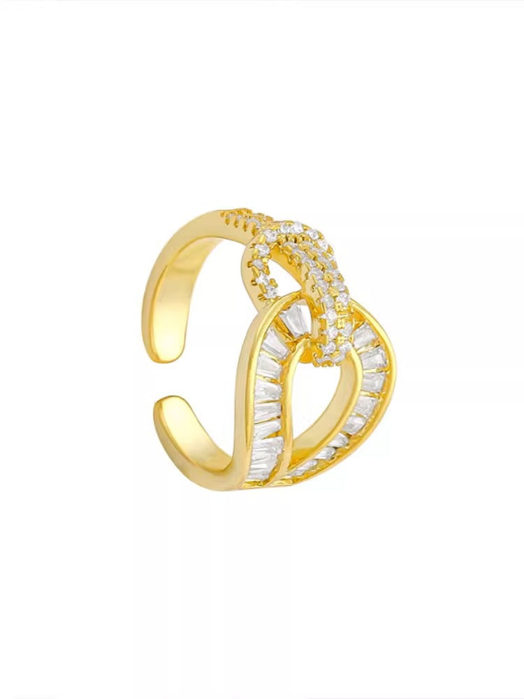 Crystal Diamond Knot Ring