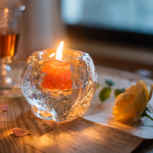 Natural Glass Romantic Candlelight Candle Holder