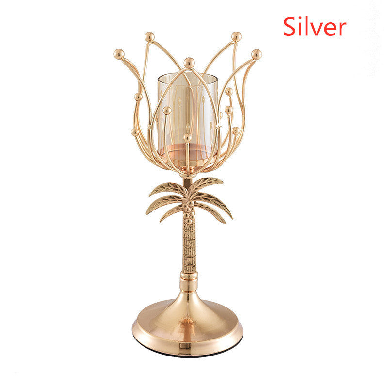 Palm Tree Golden Candle Hander