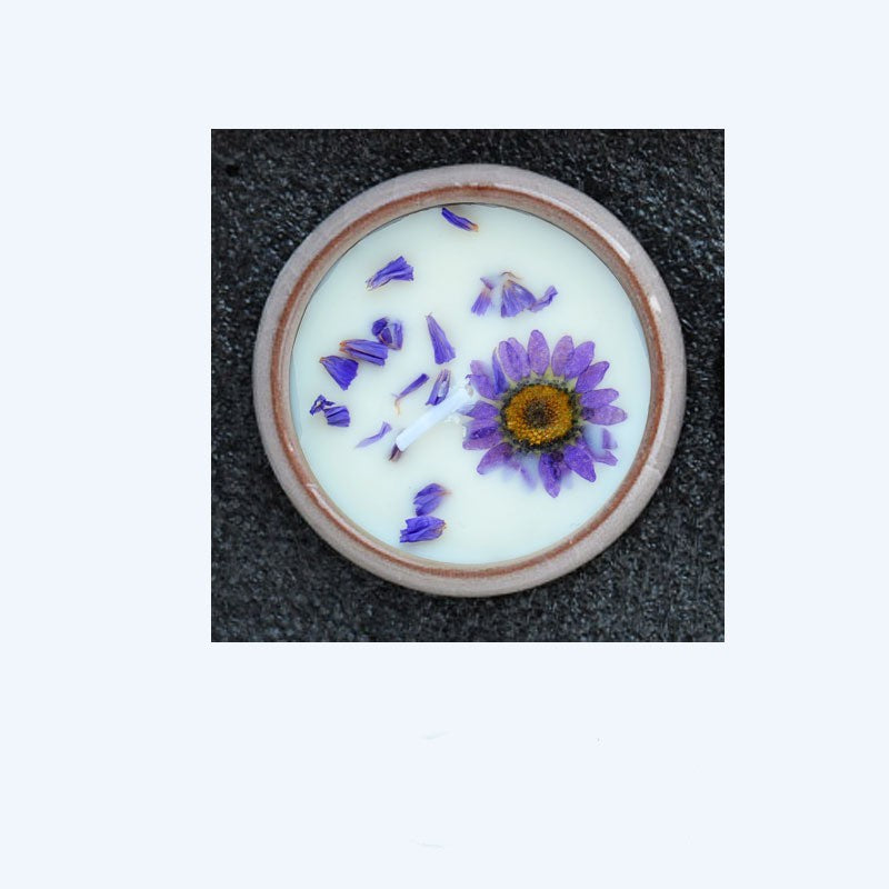 Fragrant Candles Ceramic Cup with Dried Flowers Tealight