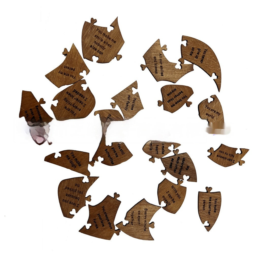 Reasons Why I Love You Wooden Heart Puzzle