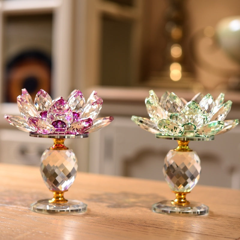 Crystal Lotus Candle Holder