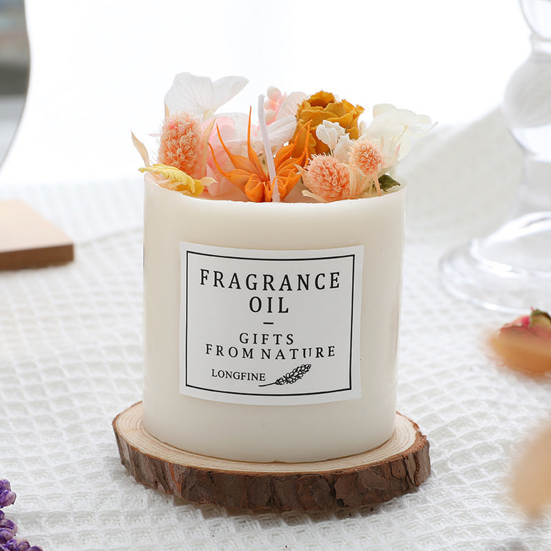 Dried Flowers Romantic Candle