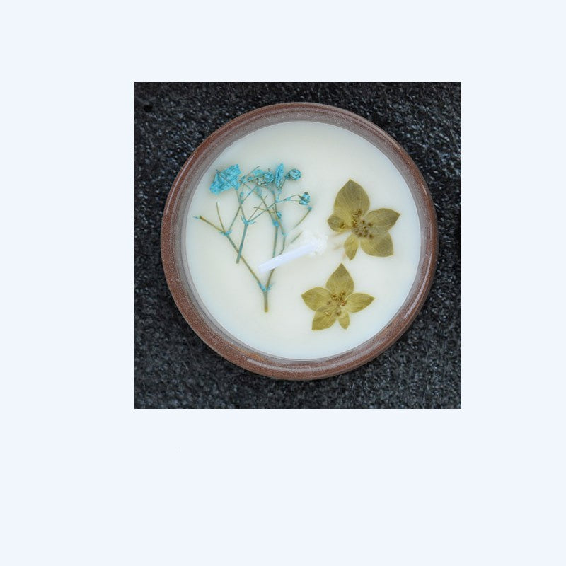 Fragrant Candles Ceramic Cup with Dried Flowers Tealight