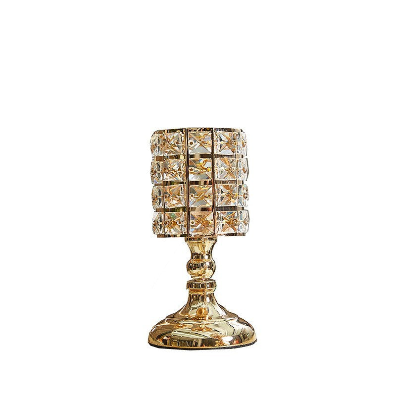 Crystal Diamond Inlaid Dinner Light Candle Holders