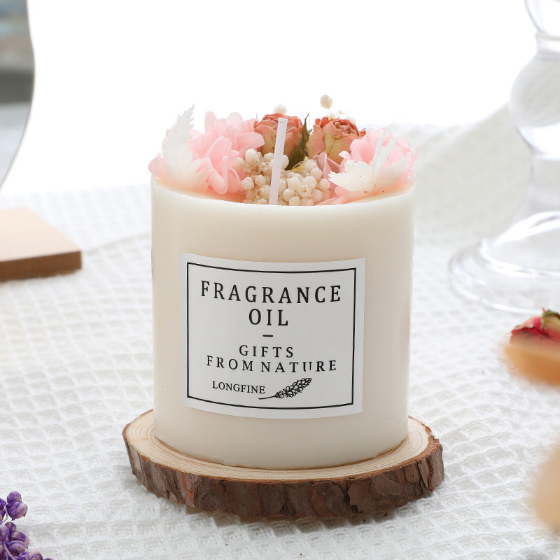 Dried Flowers Romantic Candle