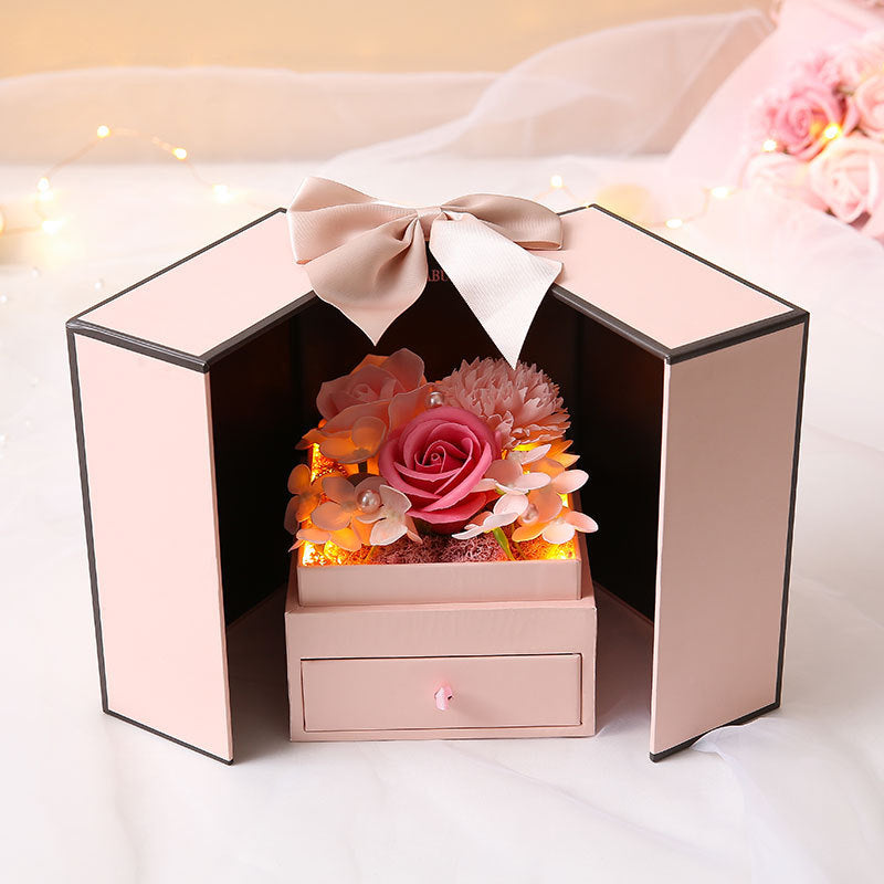 Valentine's Day Gift Floral Arrangement Jewelry Box