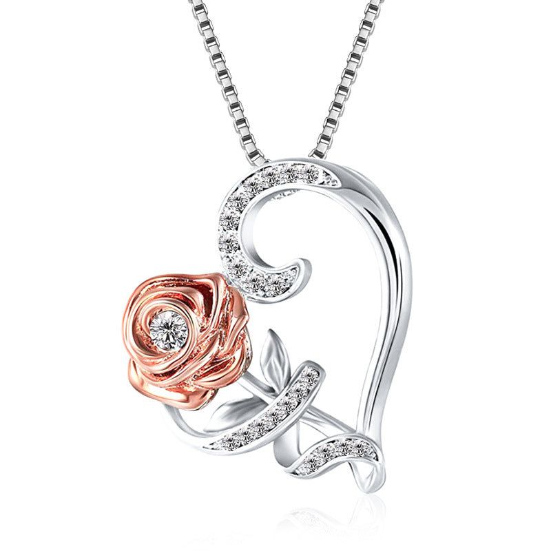 Love Rose Zircon Necklace