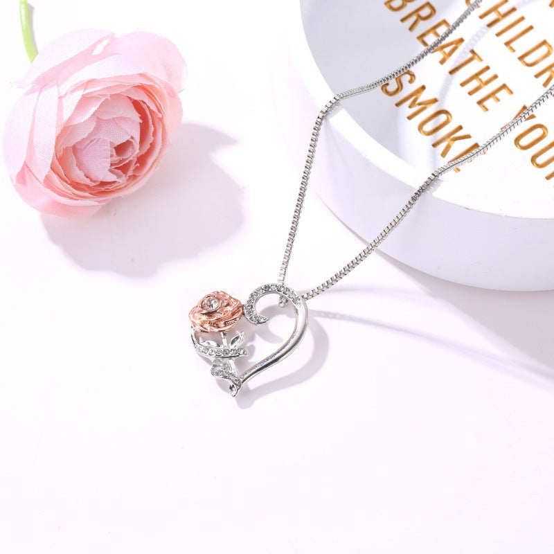 Love Rose Zircon Necklace