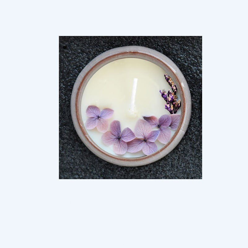 Fragrant Candles Ceramic Cup with Dried Flowers Tealight