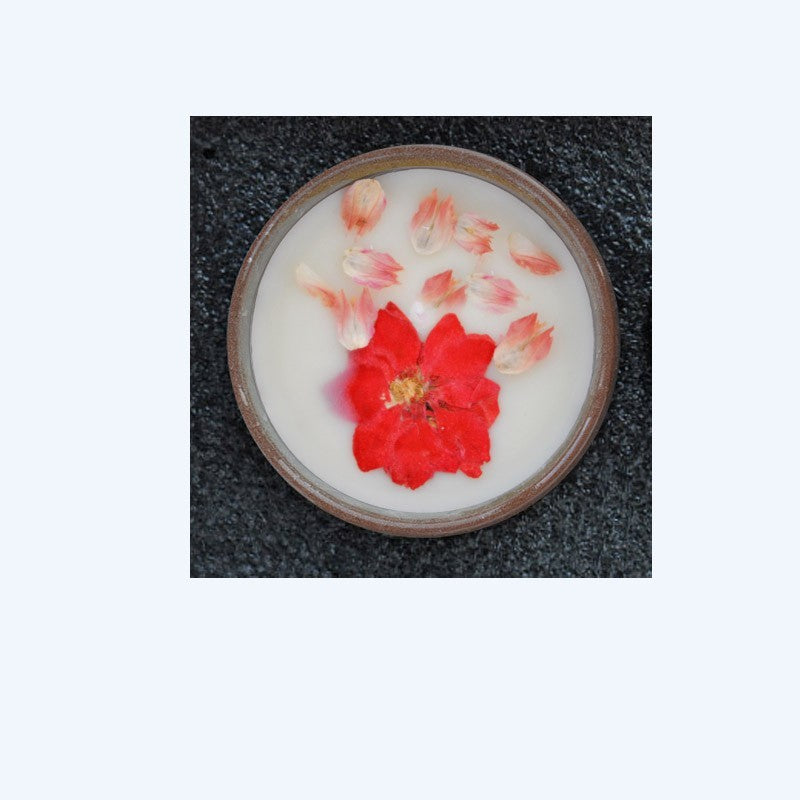 Fragrant Candles Ceramic Cup with Dried Flowers Tealight