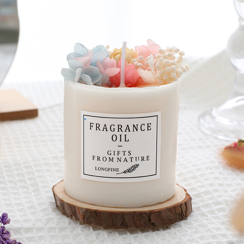 Dried Flowers Romantic Candle