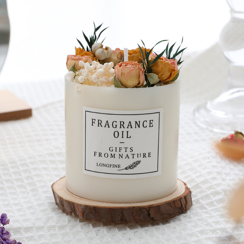 Dried Flowers Romantic Candle