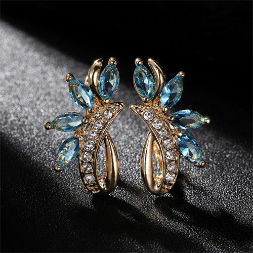 Water Drop Flower Zircon Earrings