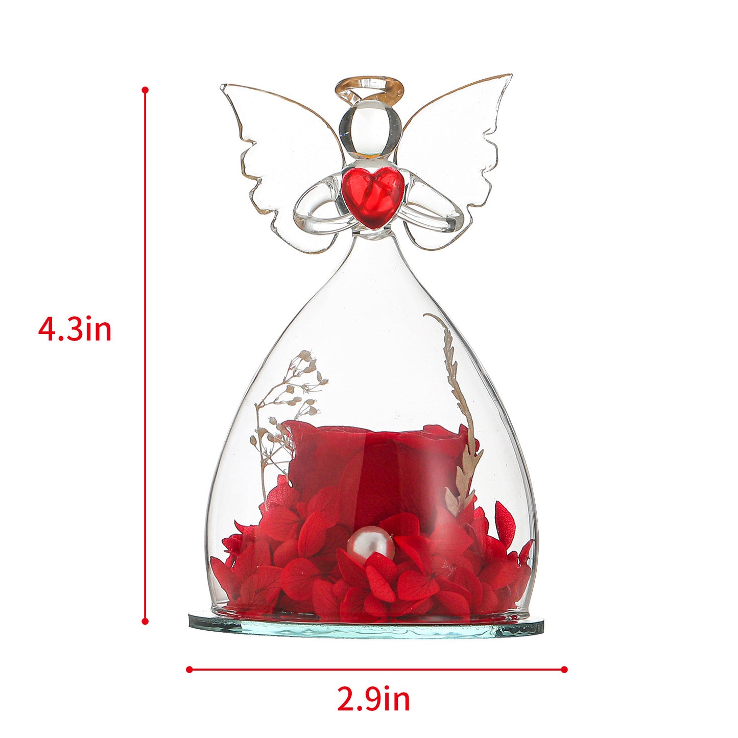 Angelic Preserved Rose Flower with Glass Cover