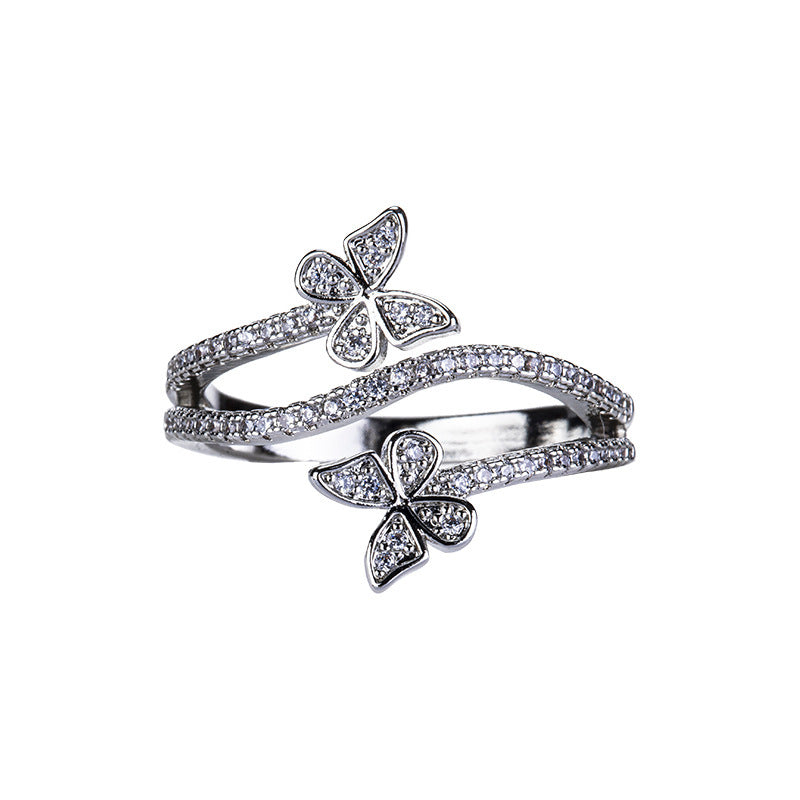 Butterfly Normcore Style Three-layer Ring