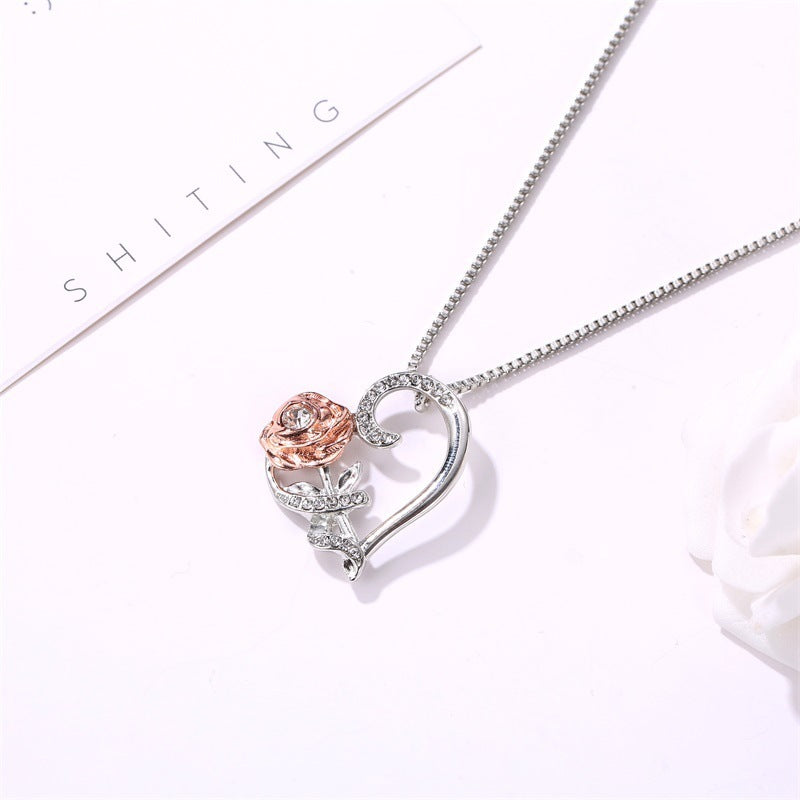 Love Rose Zircon Necklace