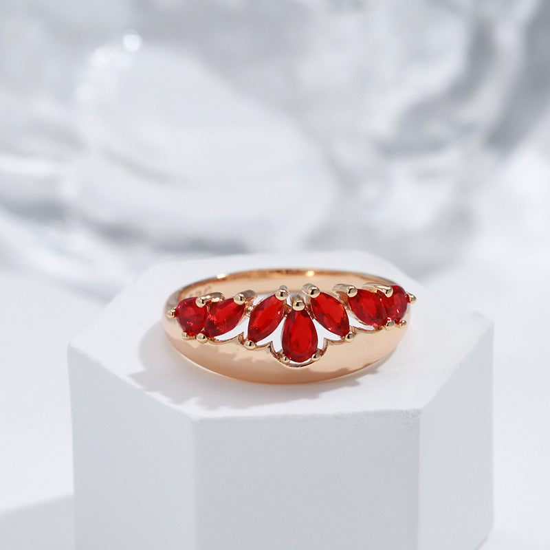 French Red Drops Ring