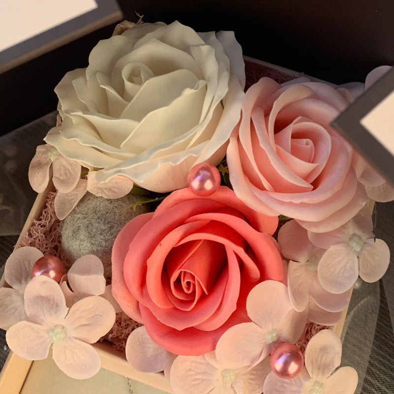 Valentine's Day Gift Floral Arrangement Jewelry Box