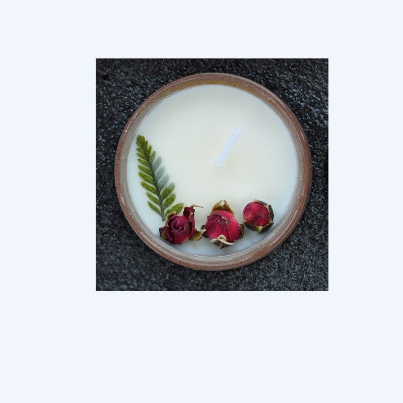 Fragrant Candles Ceramic Cup with Dried Flowers Tealight