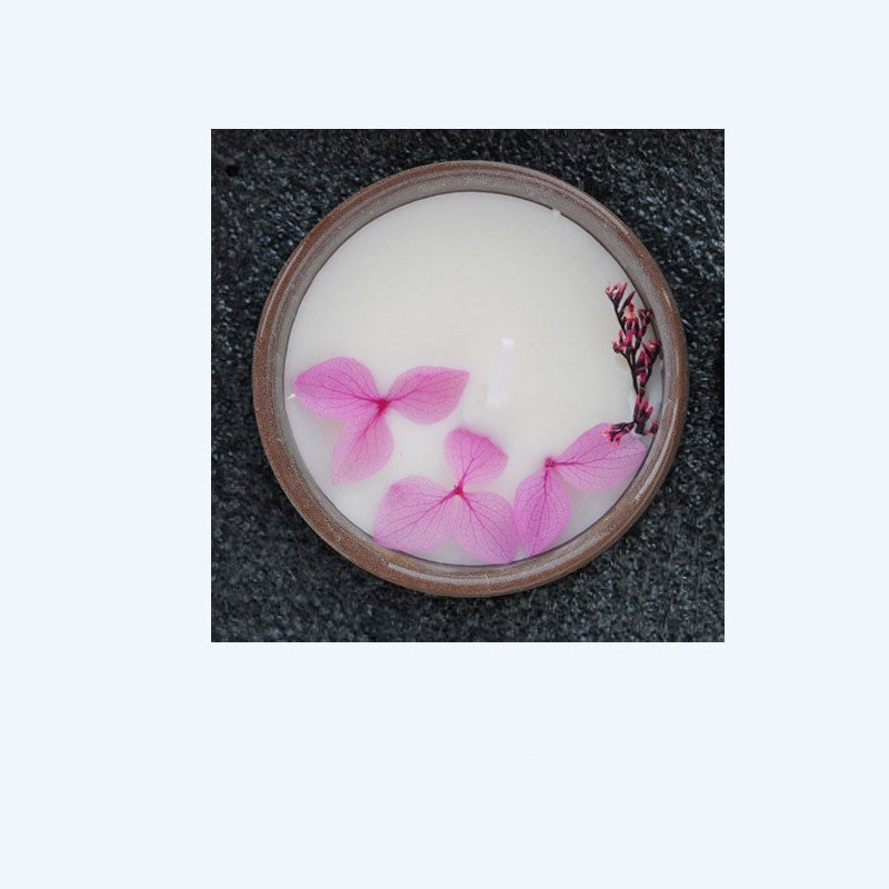 Fragrant Candles Ceramic Cup with Dried Flowers Tealight