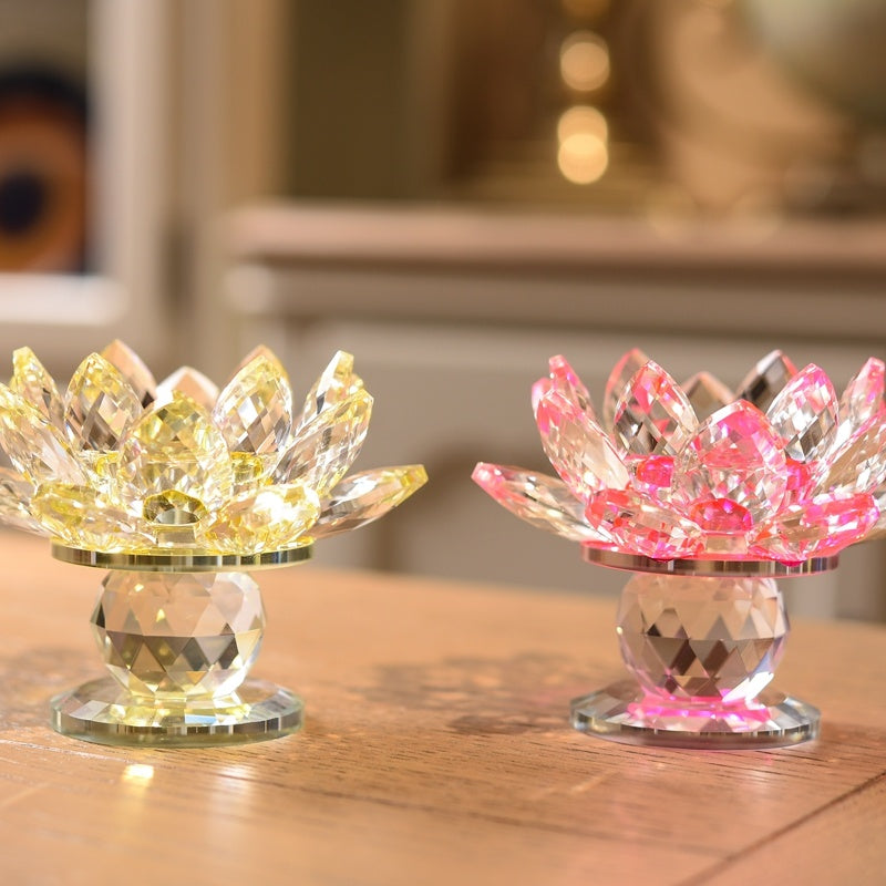 Crystal Lotus Candle Holder