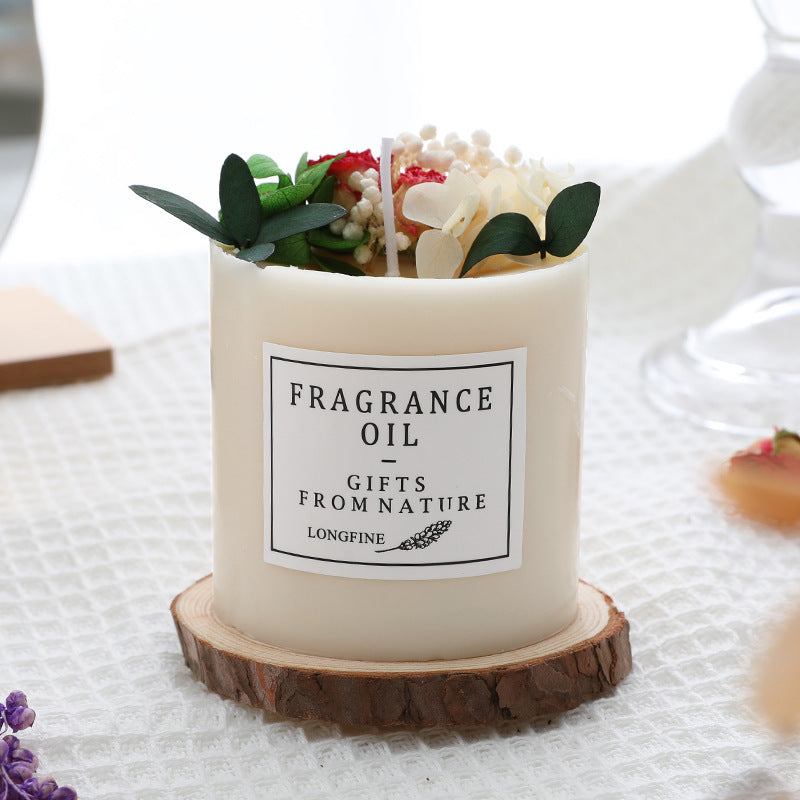 Dried Flowers Romantic Candle