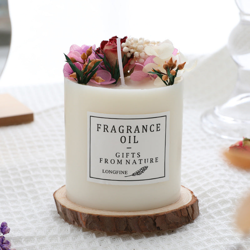 Dried Flowers Romantic Candle