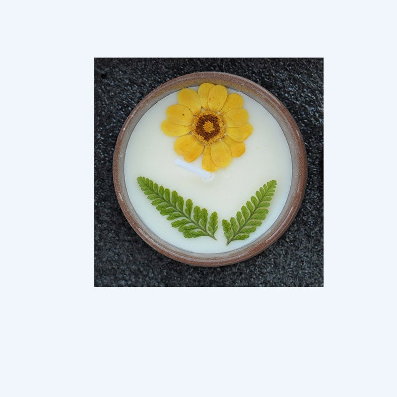 Fragrant Candles Ceramic Cup with Dried Flowers Tealight